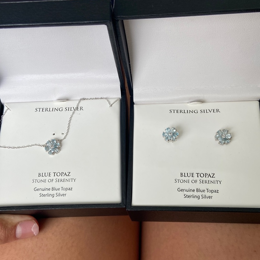 Sterling Silver Necklace and Earring Set